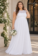 Cargar imagen en el visor de la galería, Vestido blanco plus con encaje