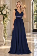Cargar imagen en el visor de la galería, Vestido azul navy con detalle en cintura