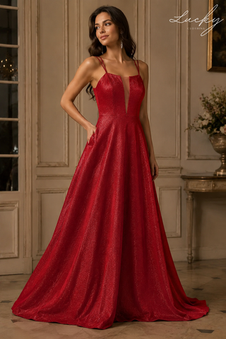 Vestido rojo con brillos
