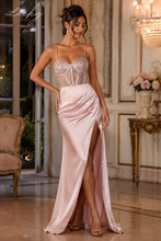 Cargar imagen en el visor de la galería, Vestido oro rosa con lentejuelas en top