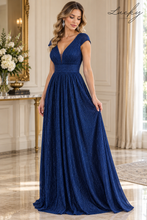 Cargar imagen en el visor de la galería, Vestido azul plisado