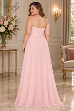 Cargar imagen en el visor de la galería, Vestido strapless rosa con detalles de piedras