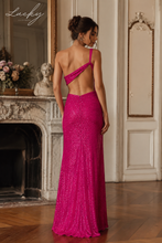 Cargar imagen en el visor de la galería, Vestido fucsia tornasol de lentejuelas