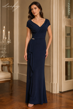 Cargar imagen en el visor de la galería, Vestido azul navy con detalle en cintura