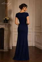 Cargar imagen en el visor de la galería, Vestido azul navy con detalle en cintura