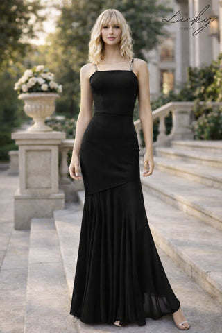 Vestido negro tirantes falda sirena