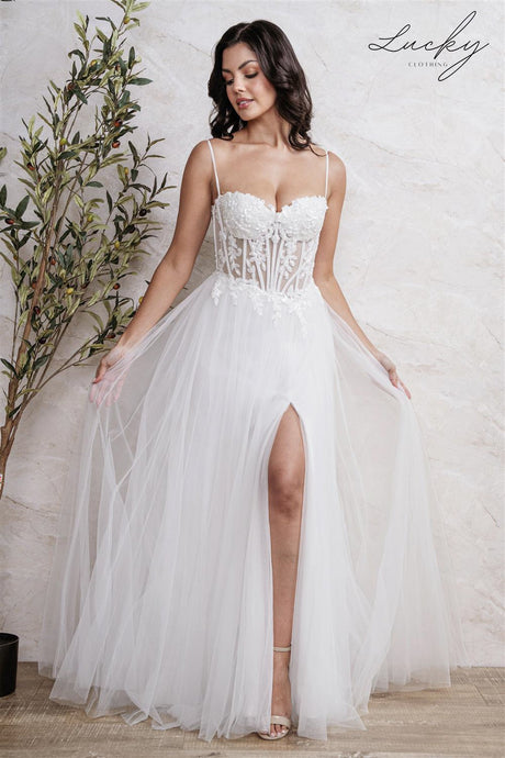 Vestido blanco con piedras y tirantes