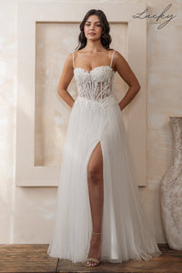 Vestido blanco con piedras y tirantes