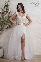 Cargar imagen en el visor de la galería, Vestido blanco con encaje y brillos