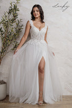 Cargar imagen en el visor de la galería, Vestido blanco con encaje y brillos