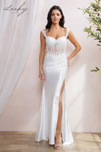 Cargar imagen en el visor de la galería, Vestido blanco al cuerpo de satin