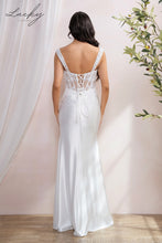 Cargar imagen en el visor de la galería, Vestido blanco al cuerpo de satin