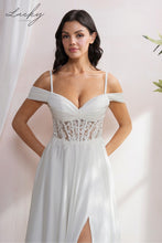 Cargar imagen en el visor de la galería, Vestido blanco con detalles de hojas