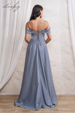 Cargar imagen en el visor de la galería, Vestido dusty blue con piedras