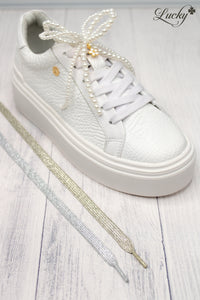 Tennis paris glam de cuero blanco