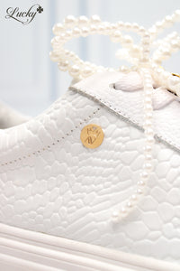 Tennis paris glam de cuero blanco