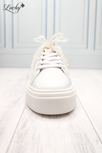 Tennis paris glam de cuero blanco