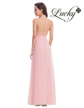Cargar imagen en el visor de la galería, Vestido coral claro con transparencia y encaje arriba