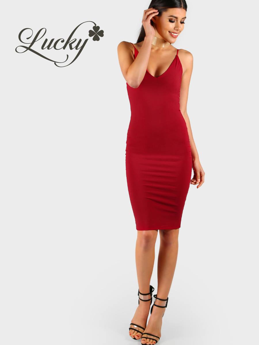 Vestido corto al cuerpo sencillo – Lucky Clothing Store